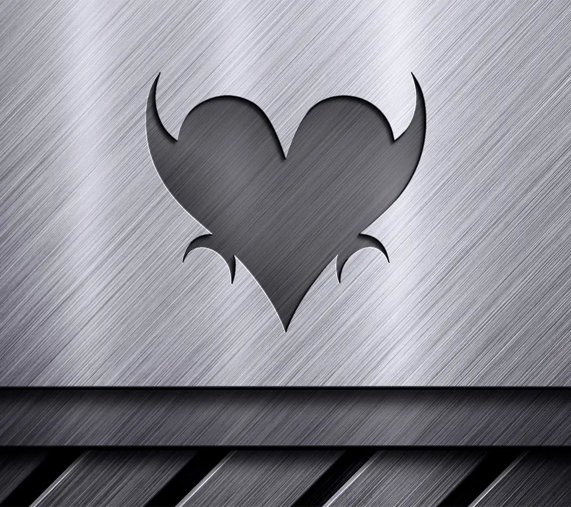 Black Heart with Horns SVG - Devil or Demon Heart Design SVG