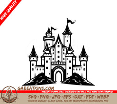  Castle with Flag SVG - Mini Truck Vector Icon SVG