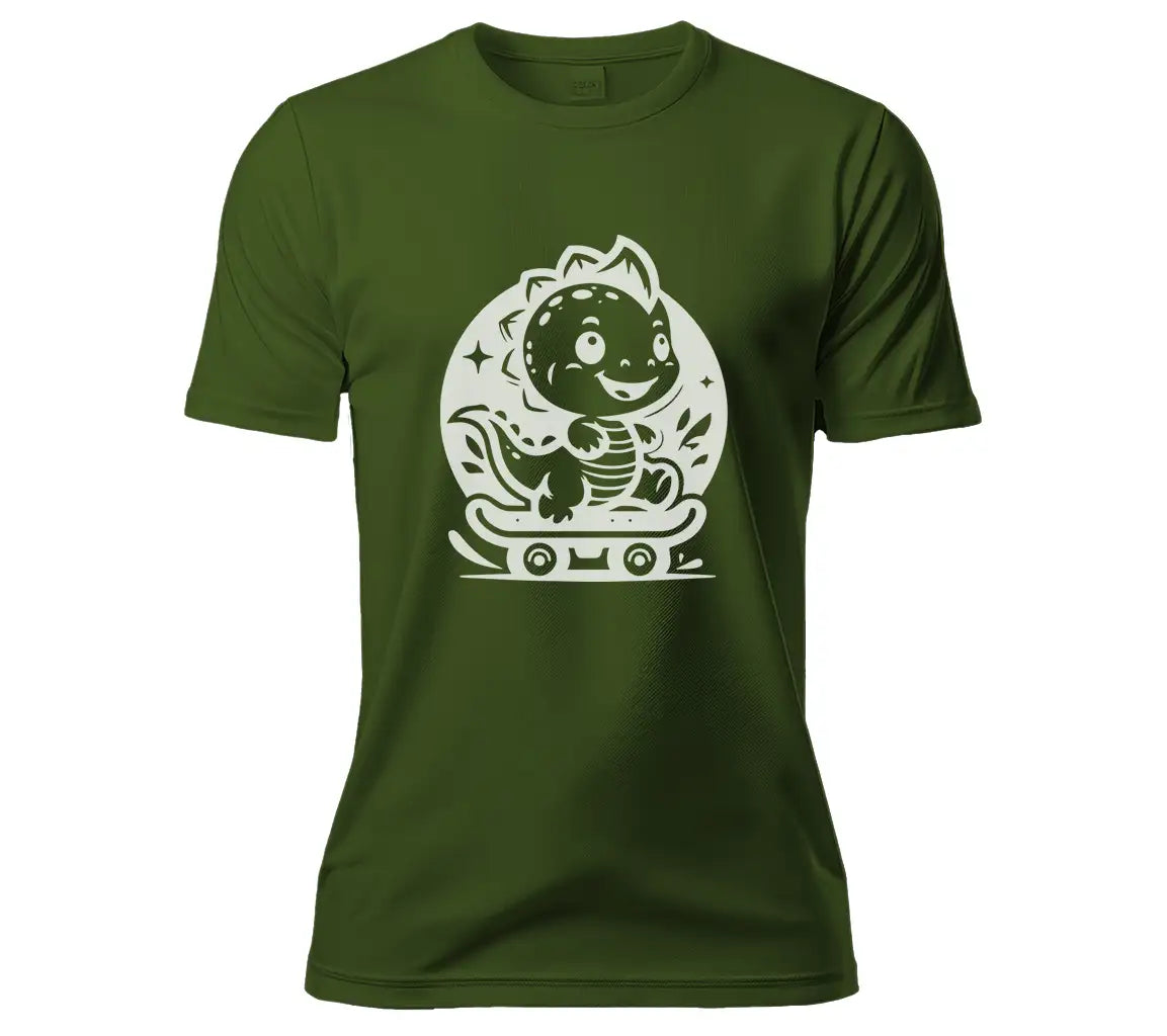 Cute Baby Dinosaur Skateboarding SVG - Design Design Inspiration SVG