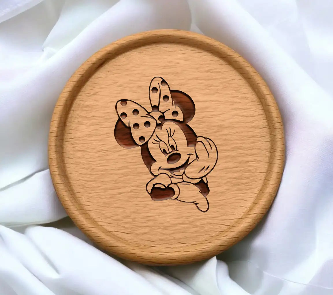 Minnie Mouse Smiling SVG -  Polka Dot Ears Drawing SVG
