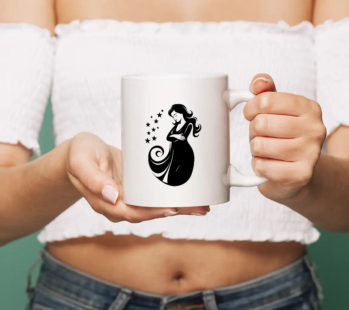  Pregnant Woman with Stars SVG - Divine Expectancy Design SVG