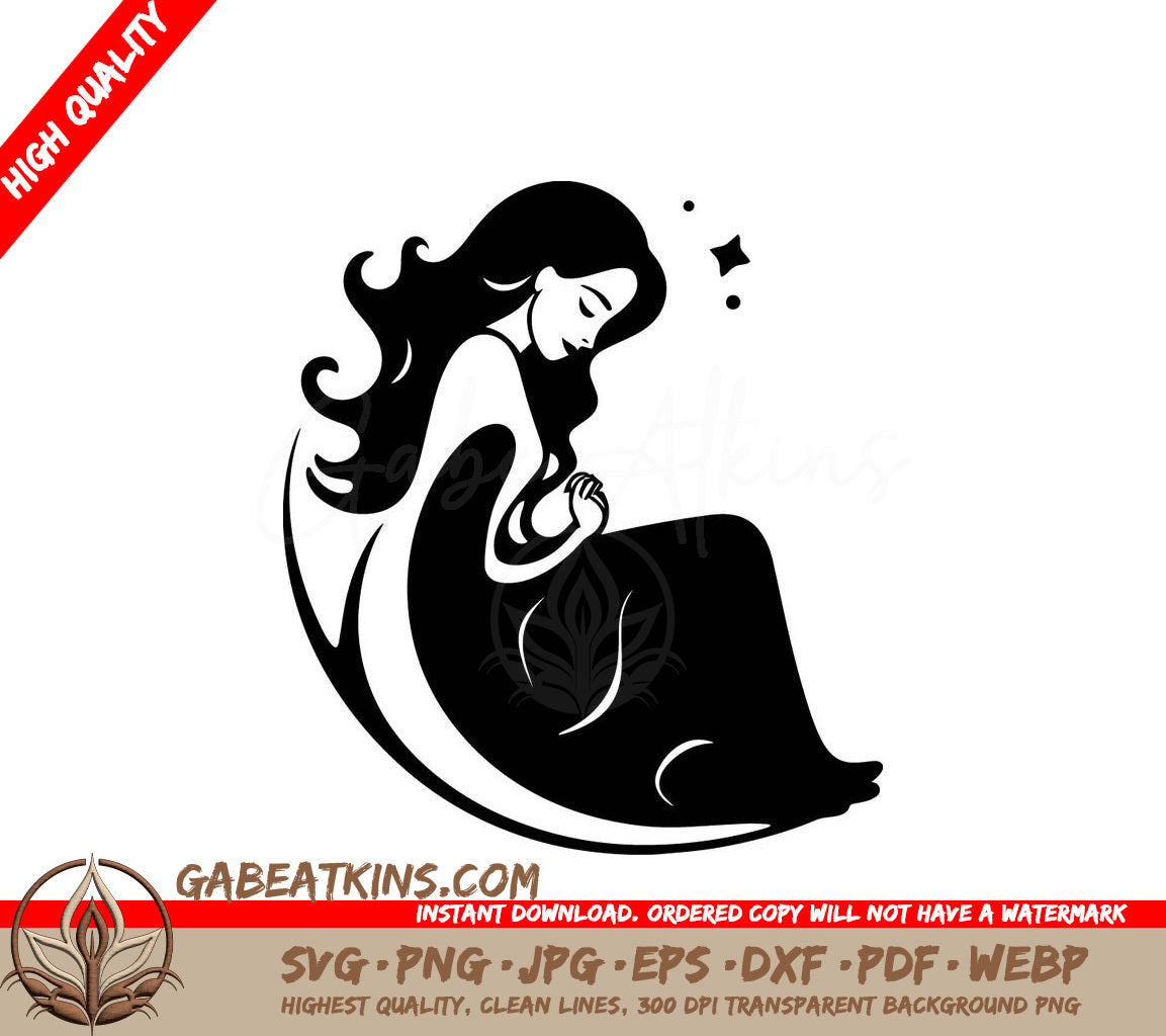  Pregnant Woman SVG - Divine Expectancy Maternity Icon SVG