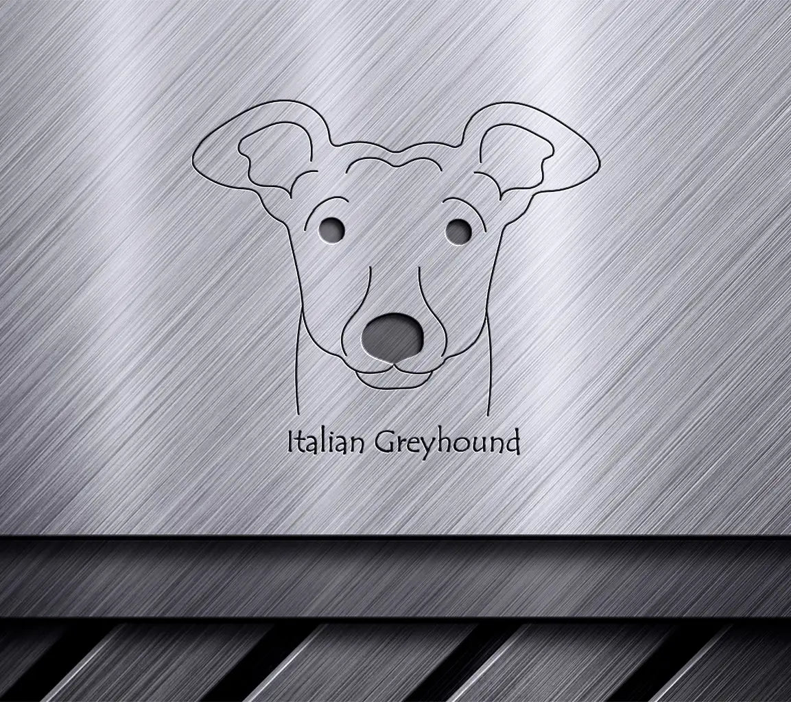Italian Greyhound Dog Face SVG -  Drawing SVG