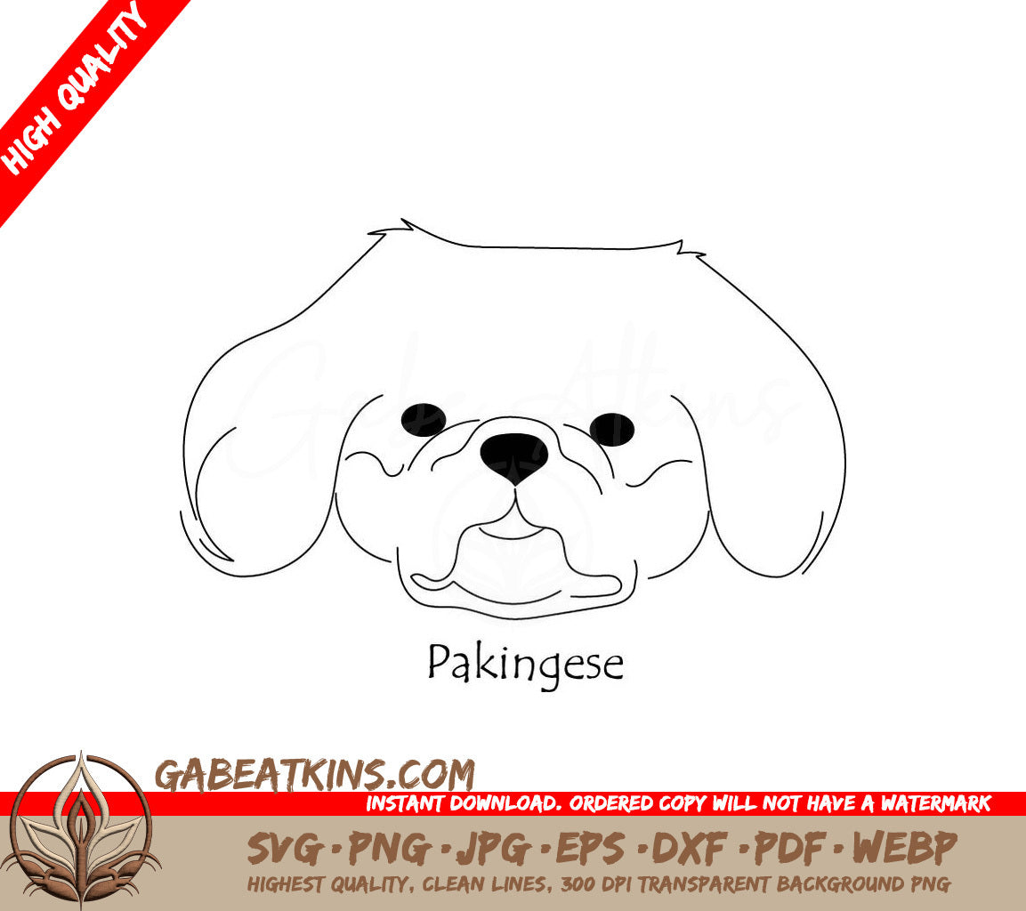 Pekingese Dog SVG -  Drawing SVG