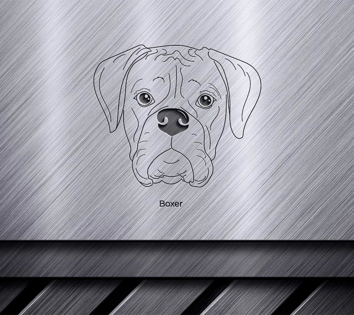  Boxer Dog Face SVG - Outline Portrait SVG