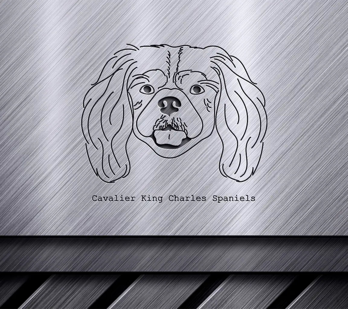 Cavalier King Charles Spaniel SVG -  Outline Drawing SVG
