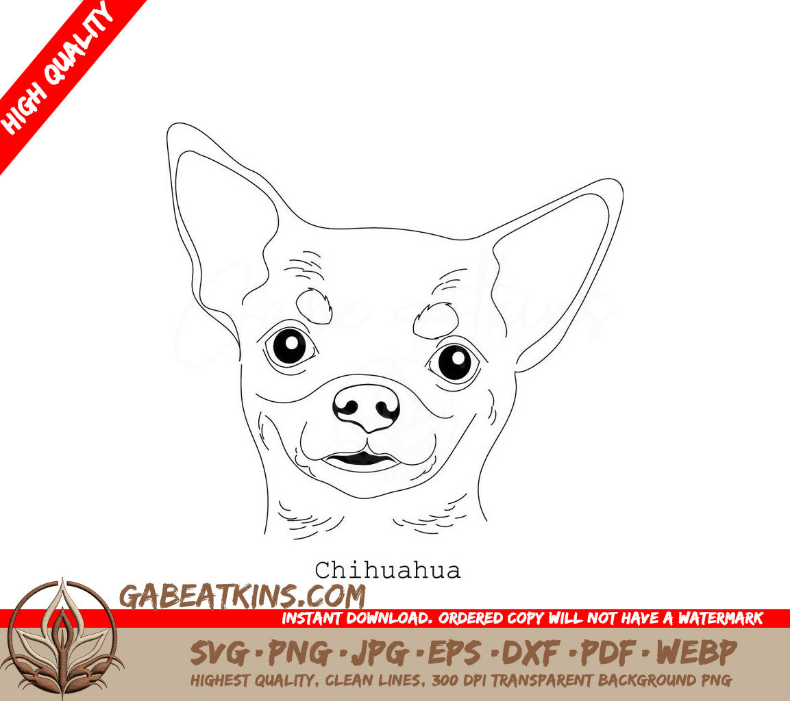  Chihuahua Dog SVG Outline SVG