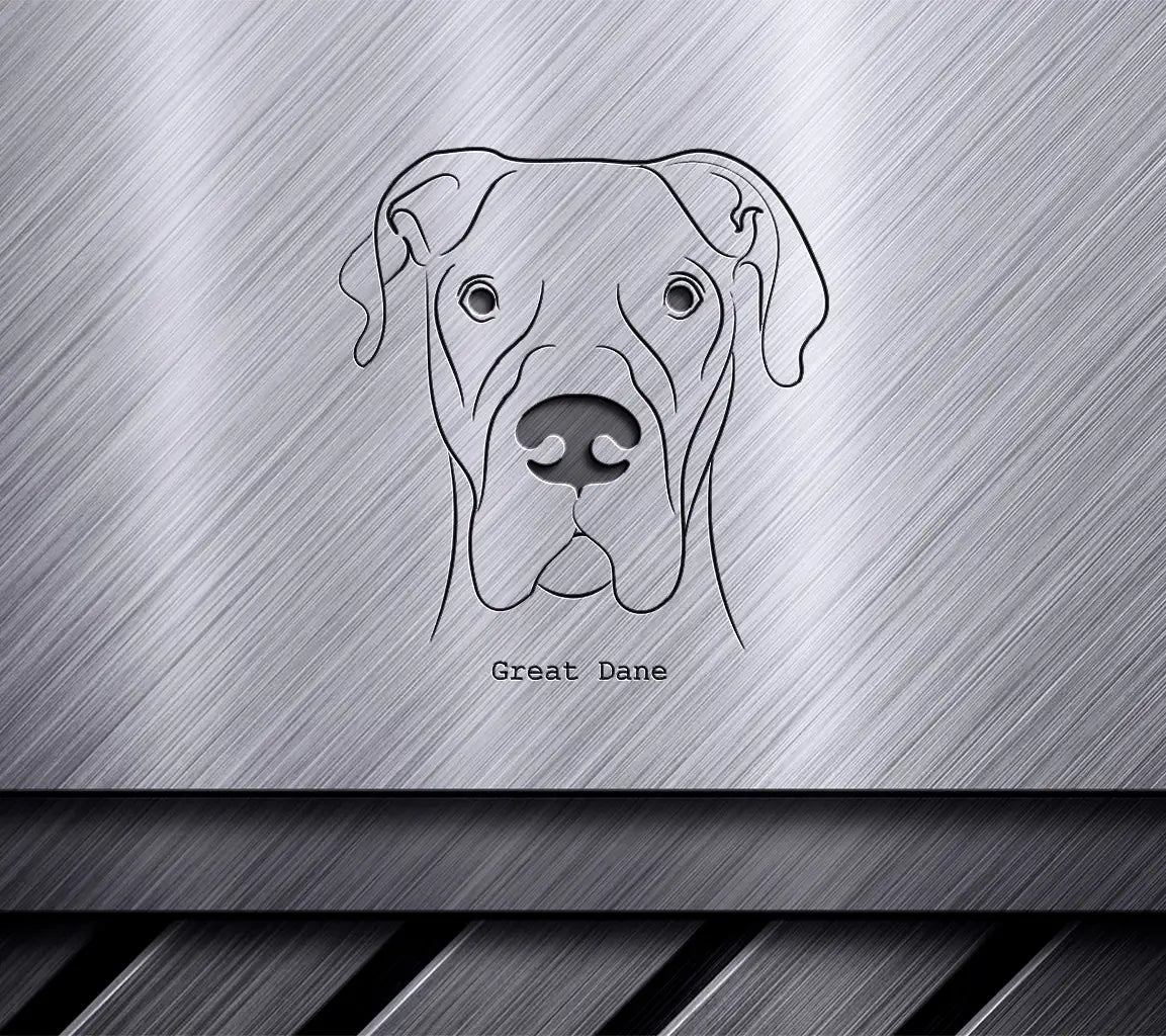 Great Dane Dog SVG -  Line Drawing SVG