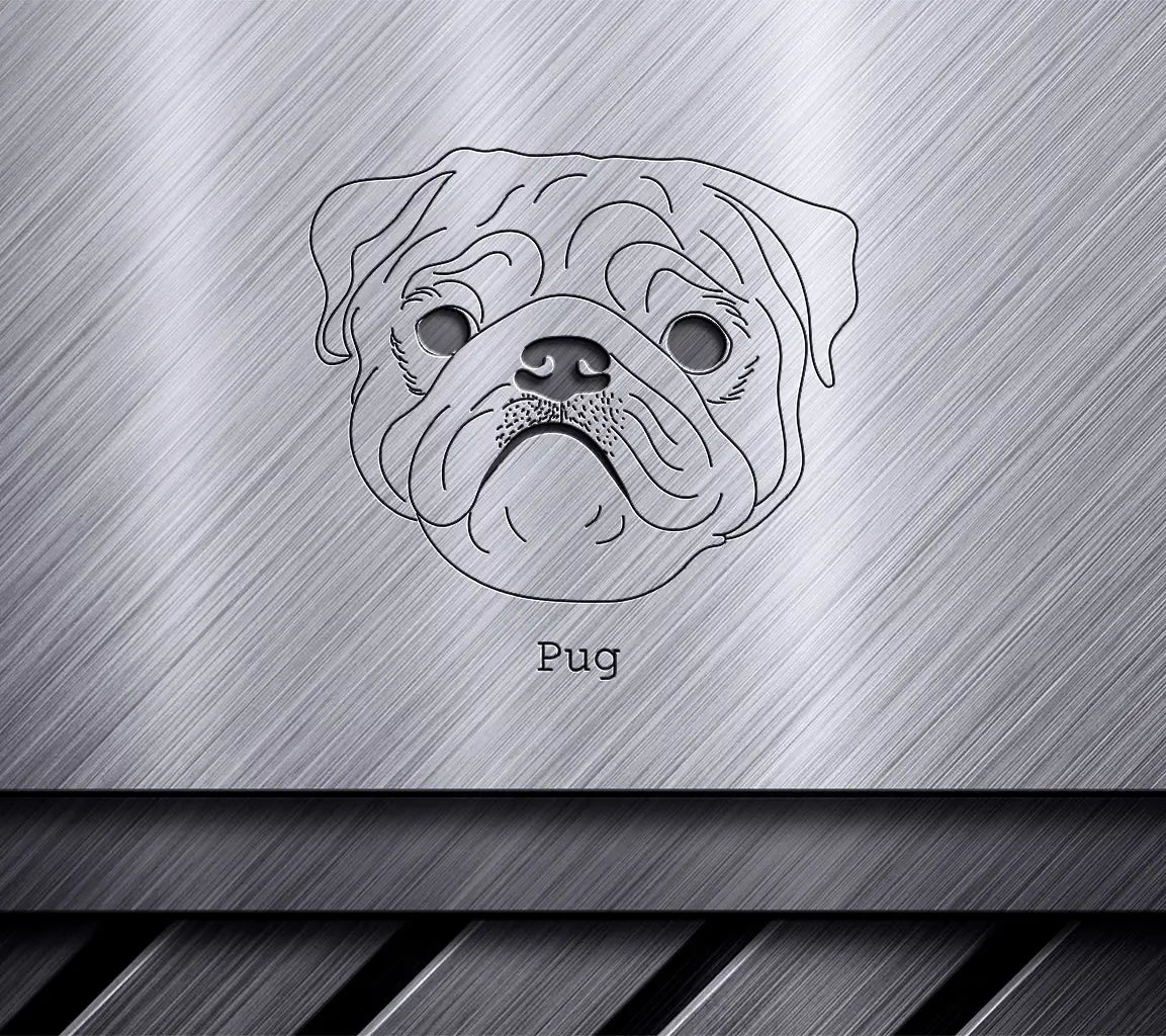  Pug Dog SVG - Outline Drawing SVG