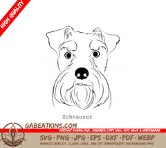  Schnauzer Dog SVG - Outline Illustration SVG
