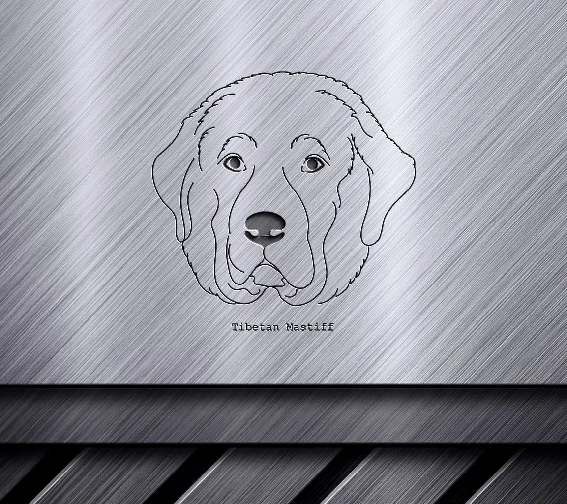 Tibetan Mastiff Dog SVG -  Outline Drawing SVG