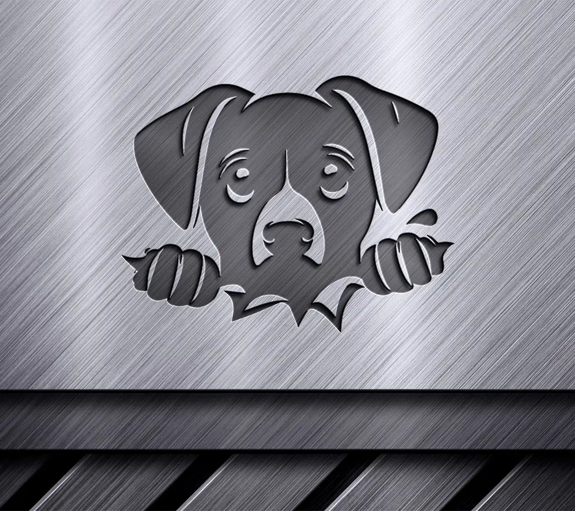  Dog Face SVG - Peaking Silhouette SVG