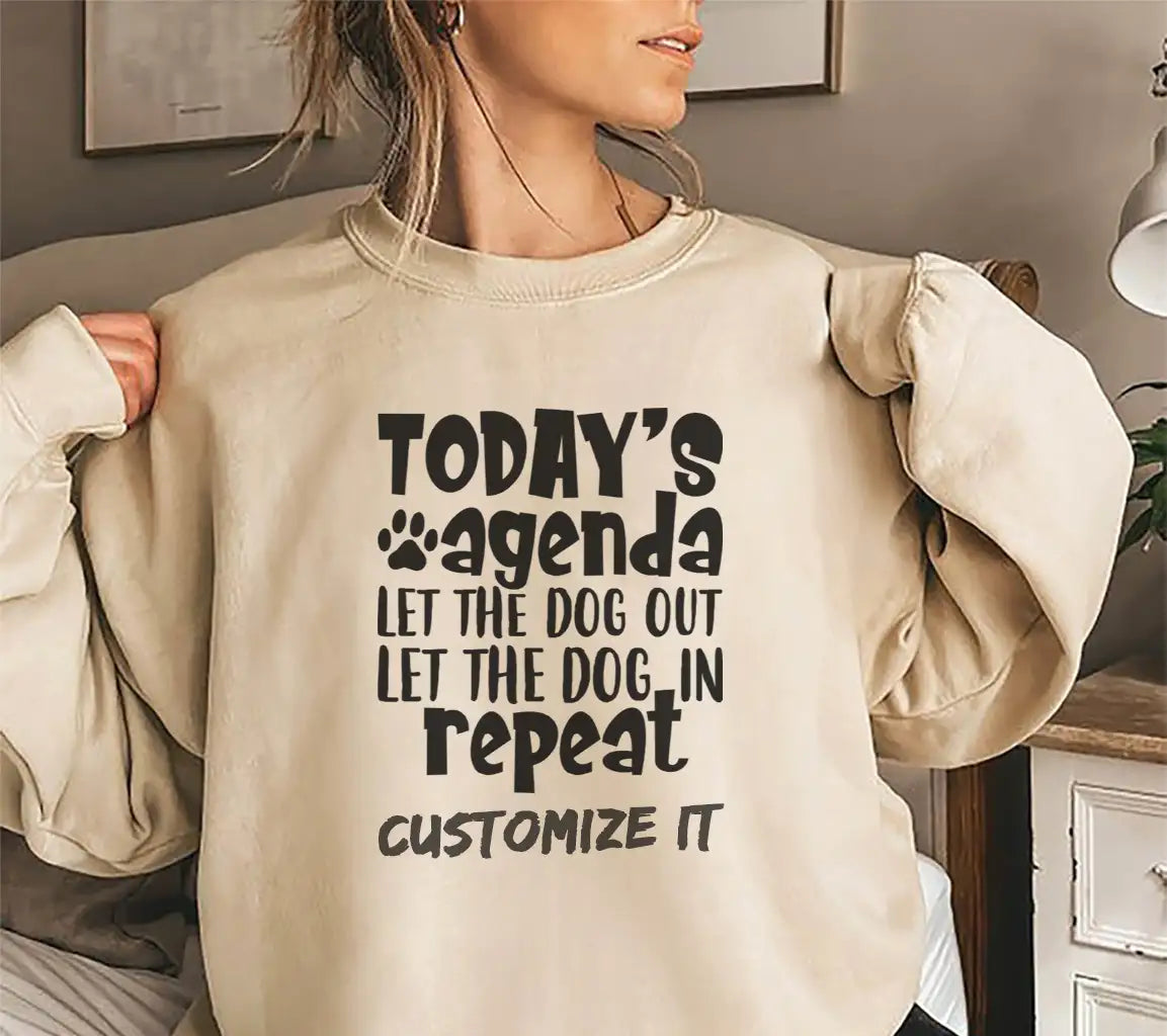 Todays Agenda Let The Dog Out, Let The Dog In (Repeat) - SVG Poster SVG