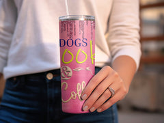 Dogs Books and Coffee 20oz Tumbler Wrap Sublimation Design, Straight & | Coffee 20oz Tumbler Wrap Sublimation Design, Straight & Tapered Tumbler Wrap, PNG Digital Download