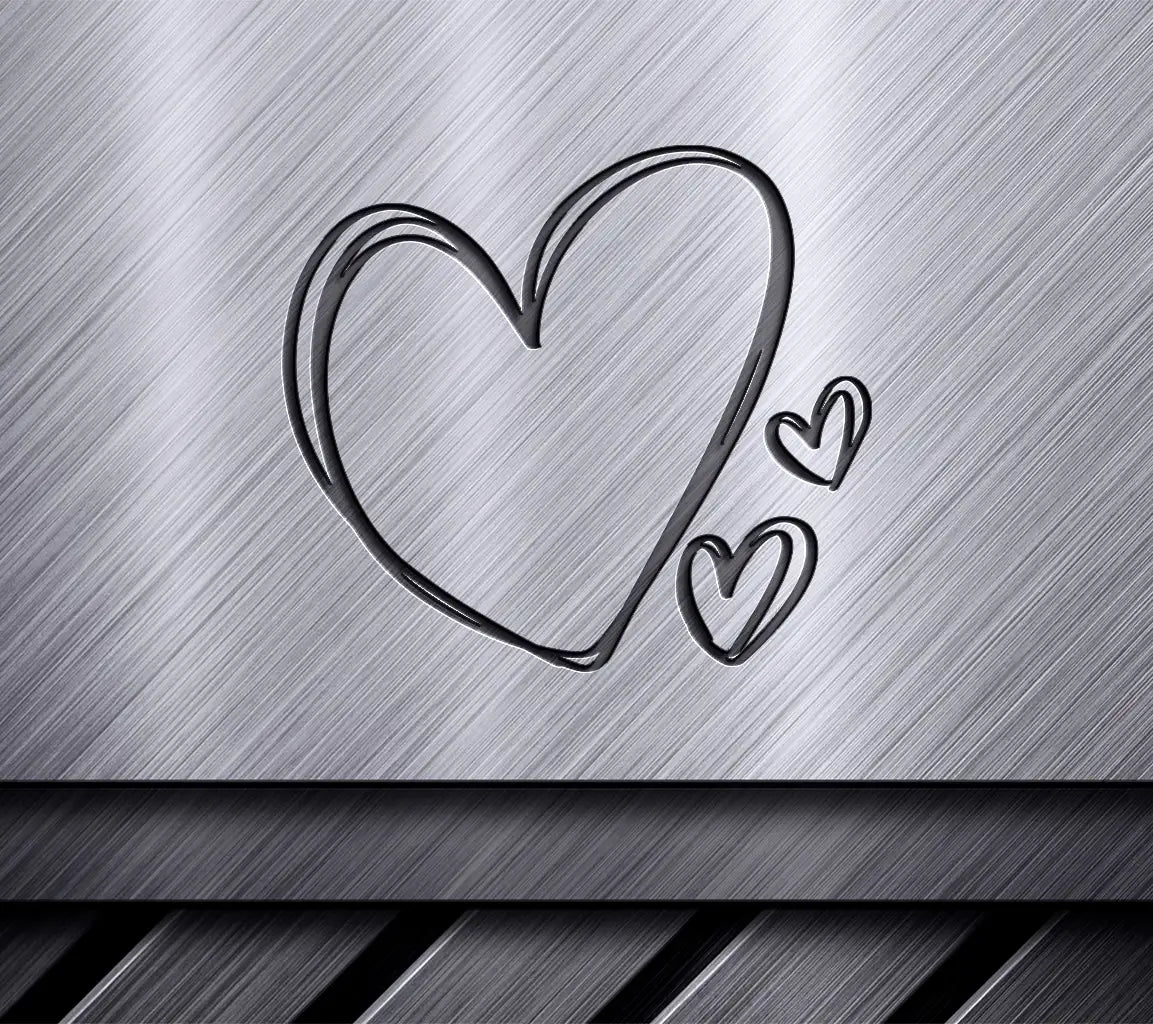  Heart with Two Smaller Hearts SVG Doodle Bundle SVG