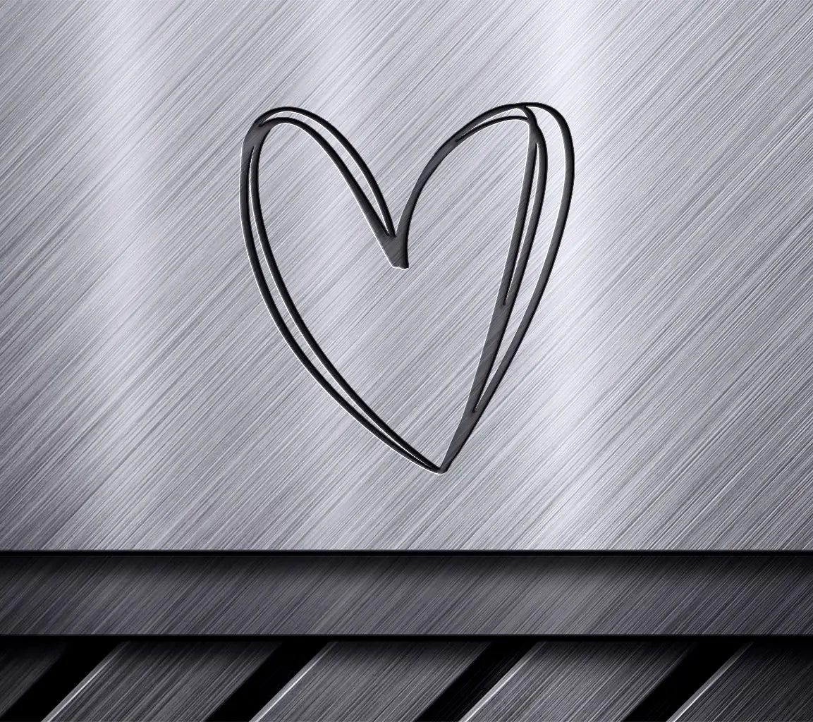  Doodle Heart SVG - Minimalist Heart Illustration SVG
