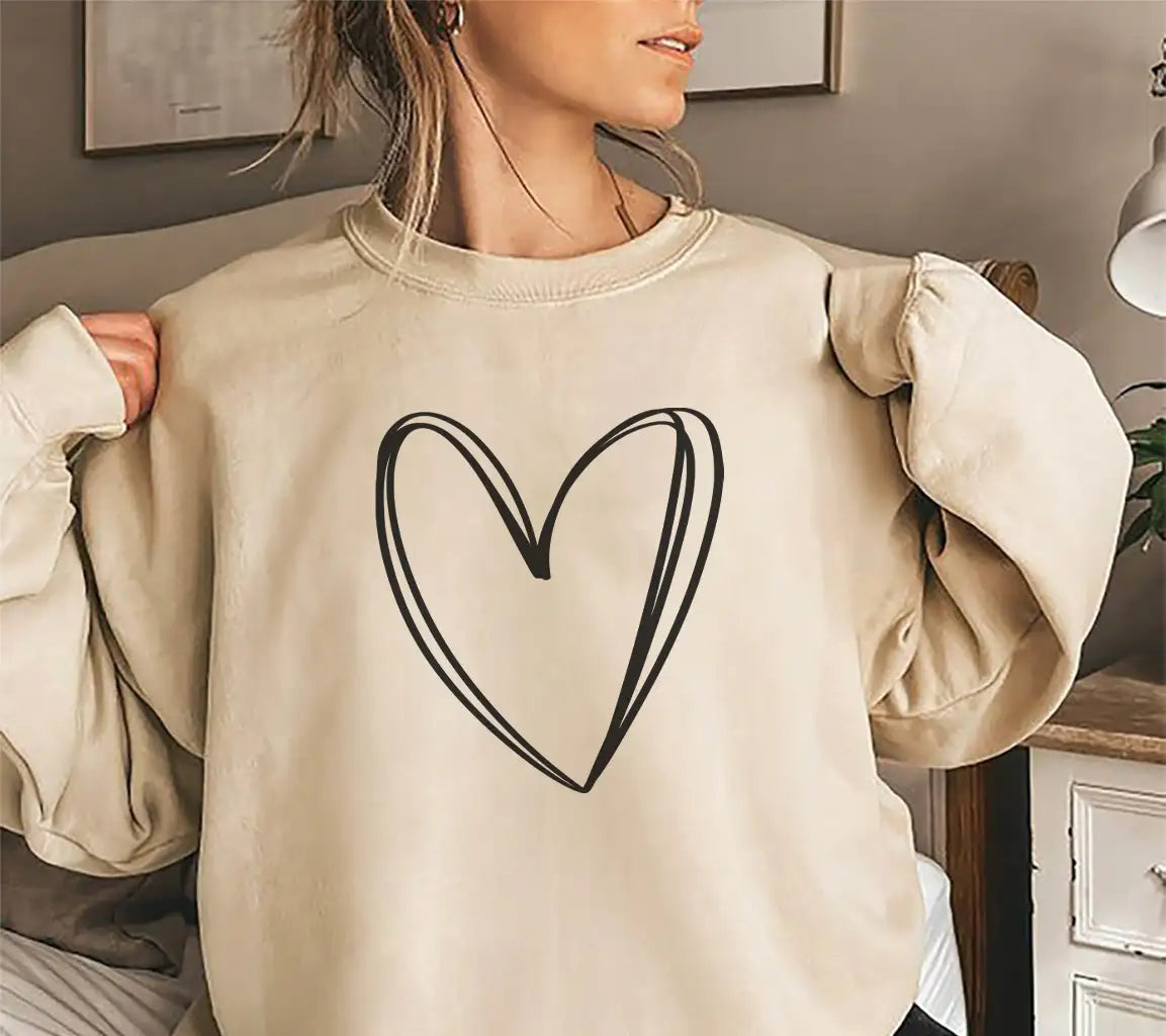  Doodle Heart SVG - Minimalist Heart Illustration SVG