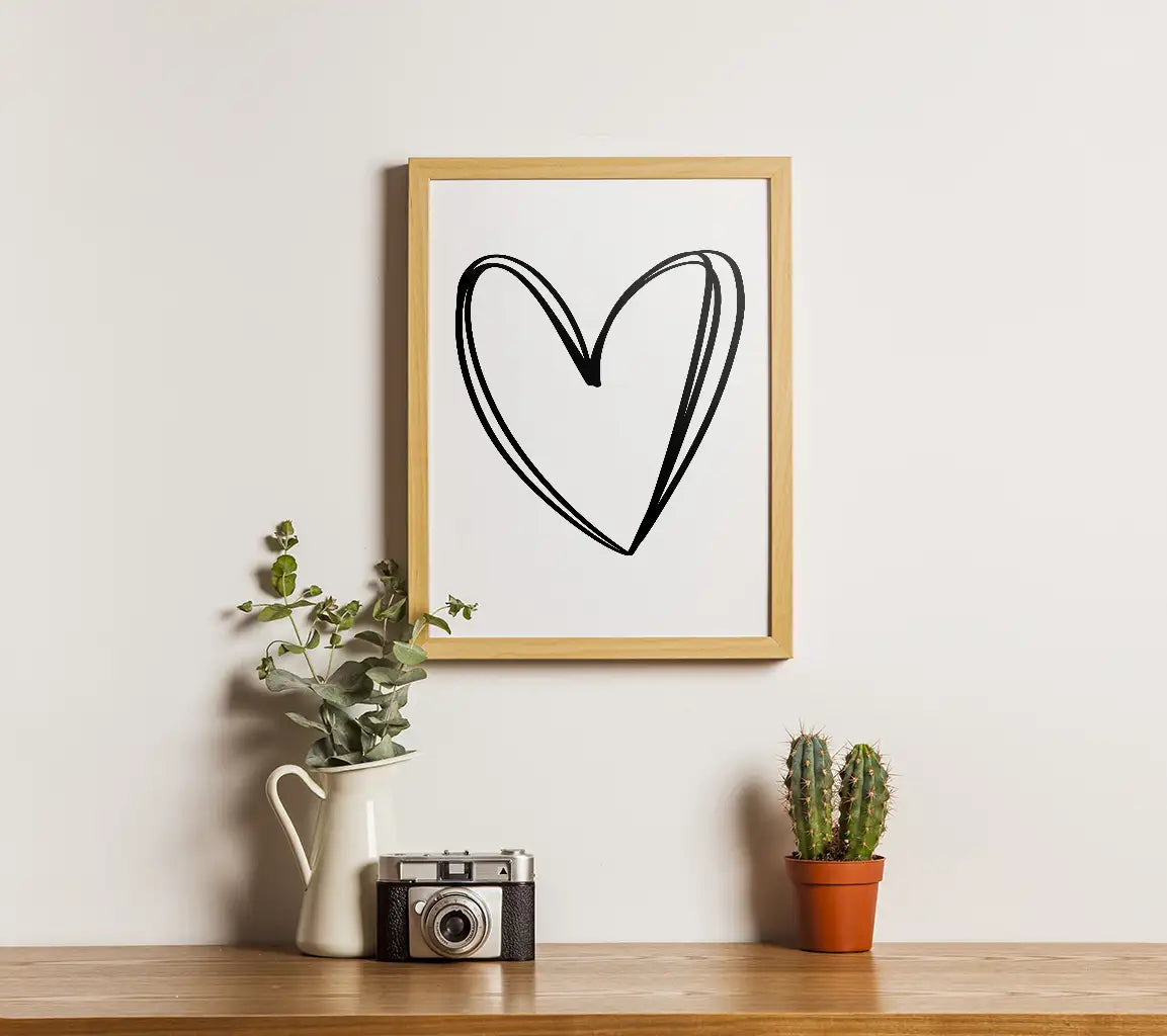  Doodle Heart SVG - Minimalist Heart Illustration SVG