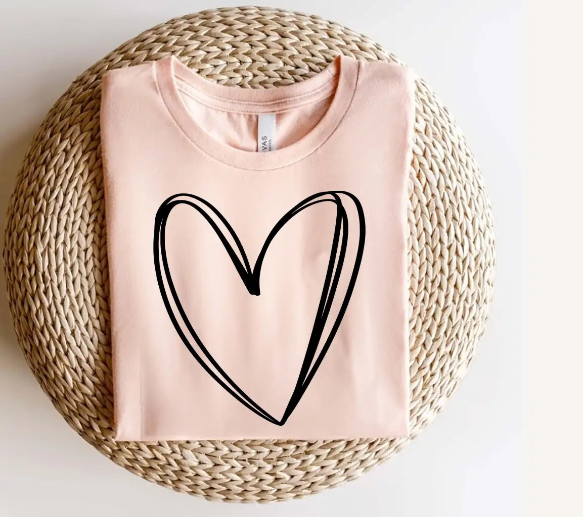  Doodle Heart SVG - Minimalist Heart Illustration SVG