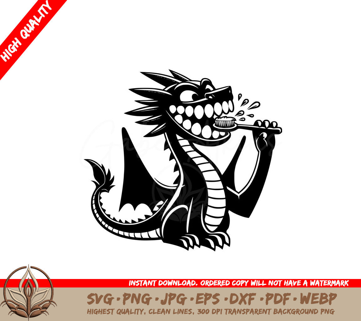 Dragon Toothbrush Time SVG Product File