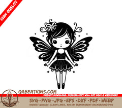  Fairy with Flower SVG - Dreamy Cartoon Vector Design Design SVG