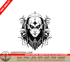 Dungeons & Dragons Vampire -  Man with Long Hair SVG SVG