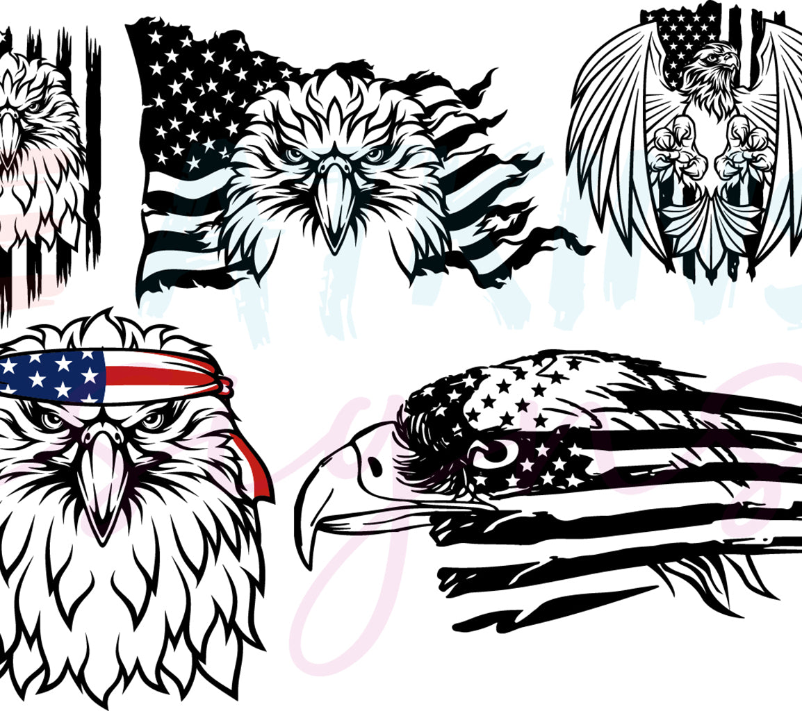 Eagle Through American Flag SVG Bundle Vol2 | American Pride Eagle SVG | American Flag SVG Bundle Vol2