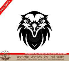 A Black And White Image Of An Eagle  Head