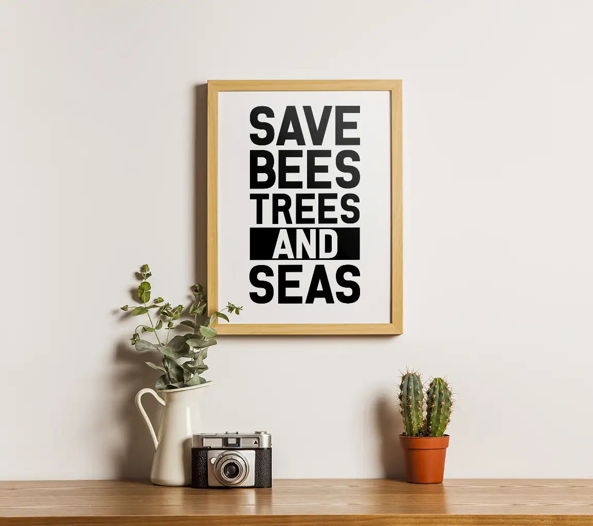 Save Bees, Trees & Seas  SVG - Earth Day Design SVG