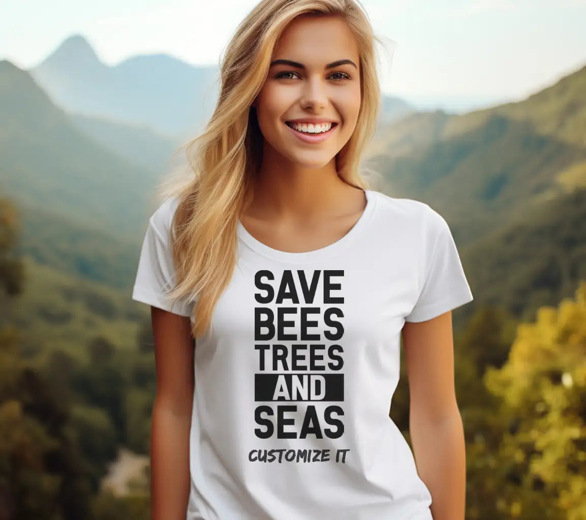 Save Bees, Trees & Seas  SVG - Earth Day Design SVG