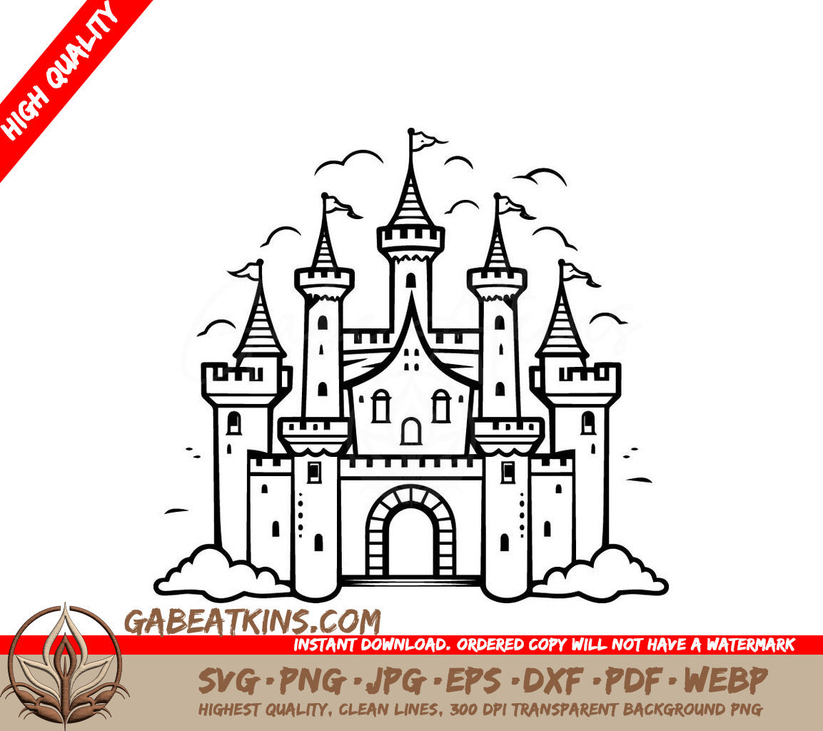  Castle with Birds SVG - Echoes of Elysium SVG