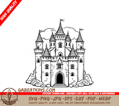  Castle with Flag SVG - Echoes of Enlightenment SVG