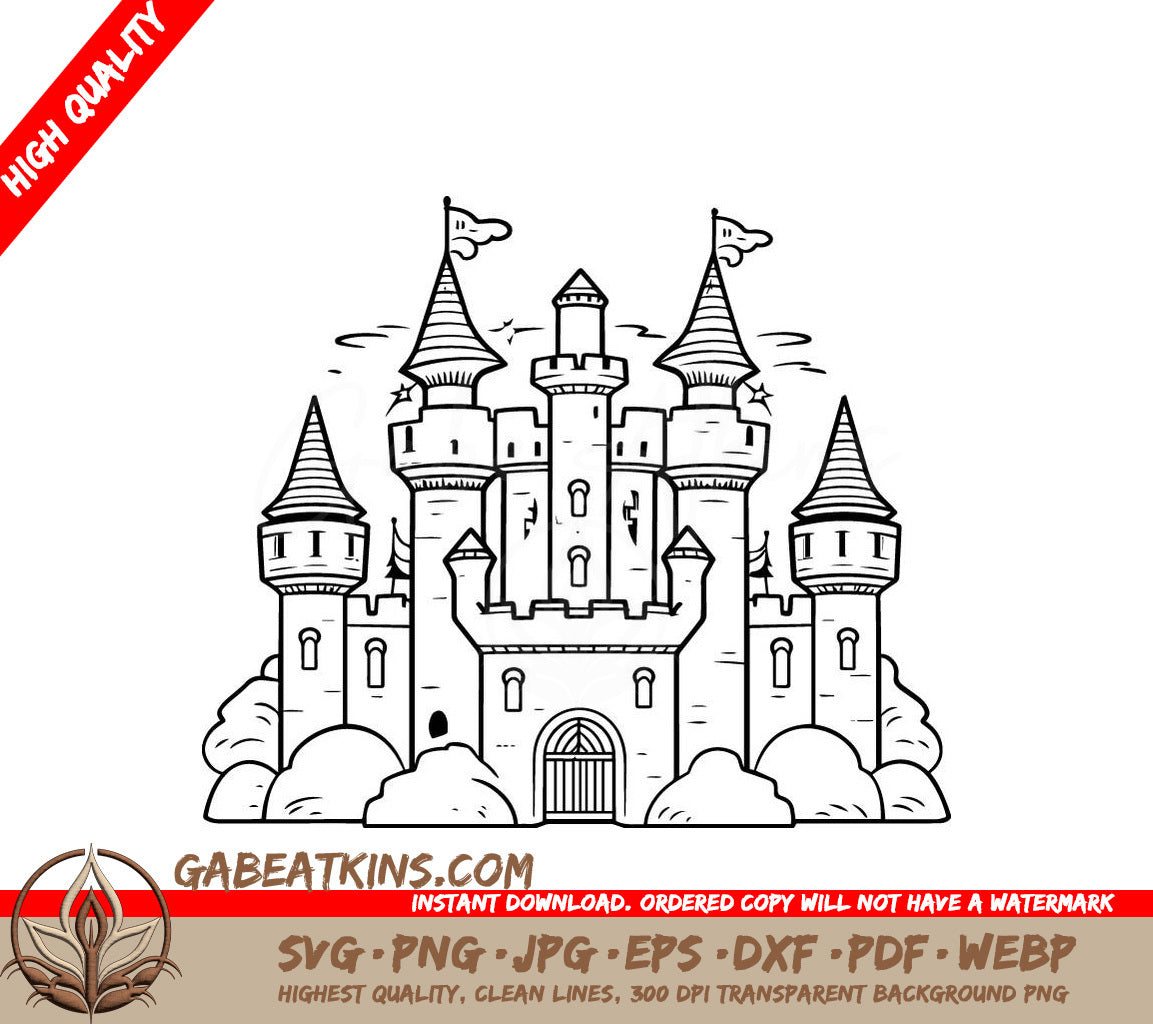  Castle with Flags SVG - Echoes of Eternity SVG