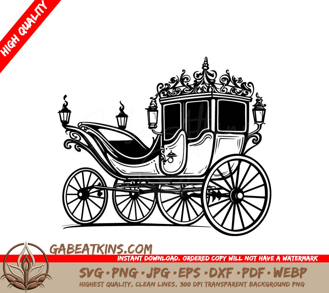  Horse Drawn Carriage SVG Elegant Wedding Chariot Design Design SVG