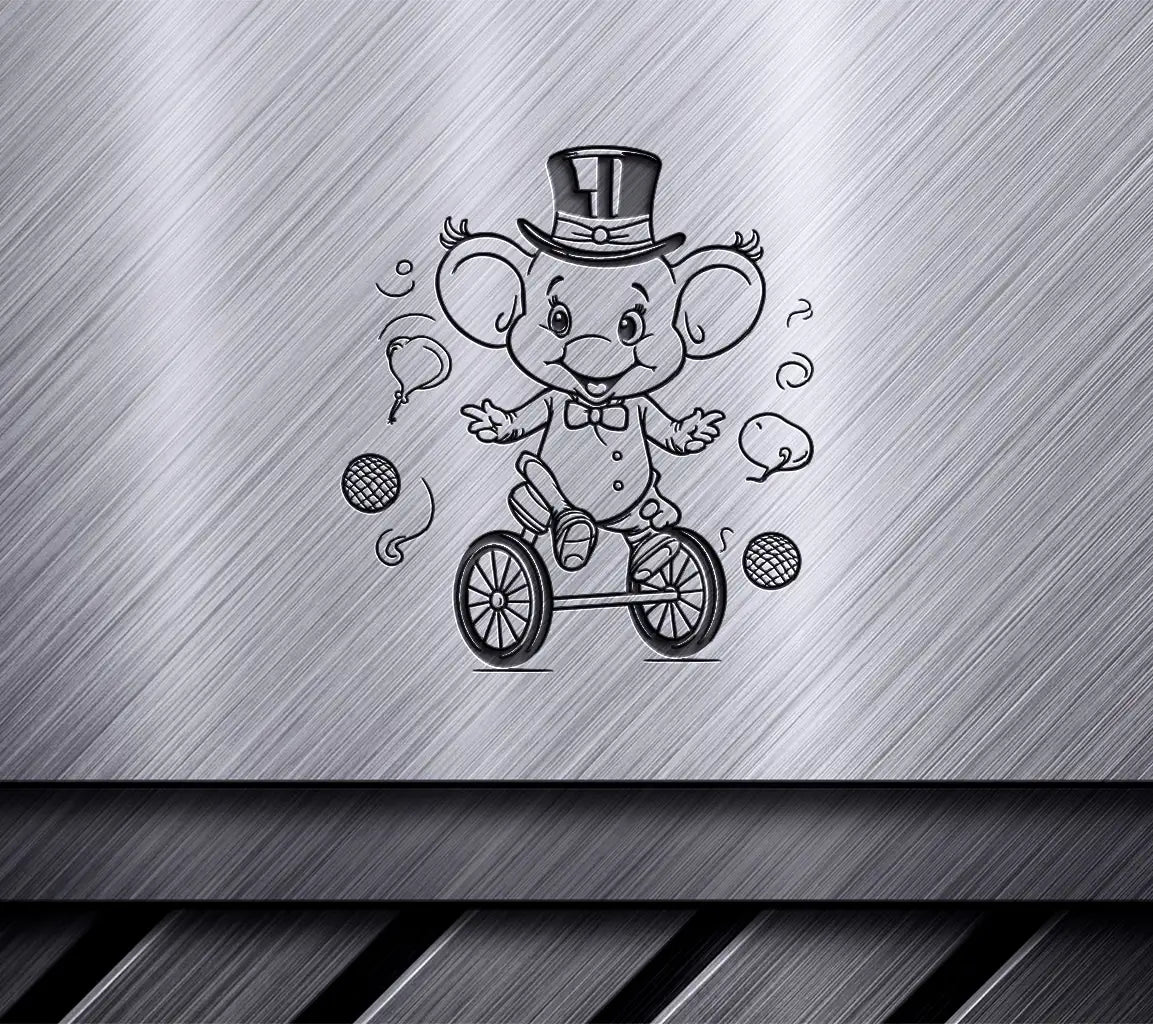  Elephant Tricycle SVG - Circus Animal Vector Illustration SVG