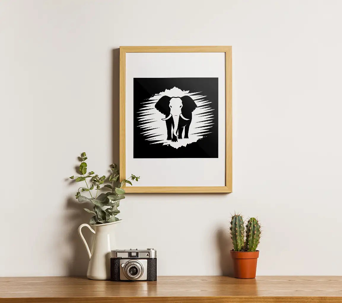 Black Elephant Silhouette SVG - Vector Art Illustration SVG