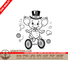  Elephant Tricycle SVG - Circus Animal Vector Illustration SVG
