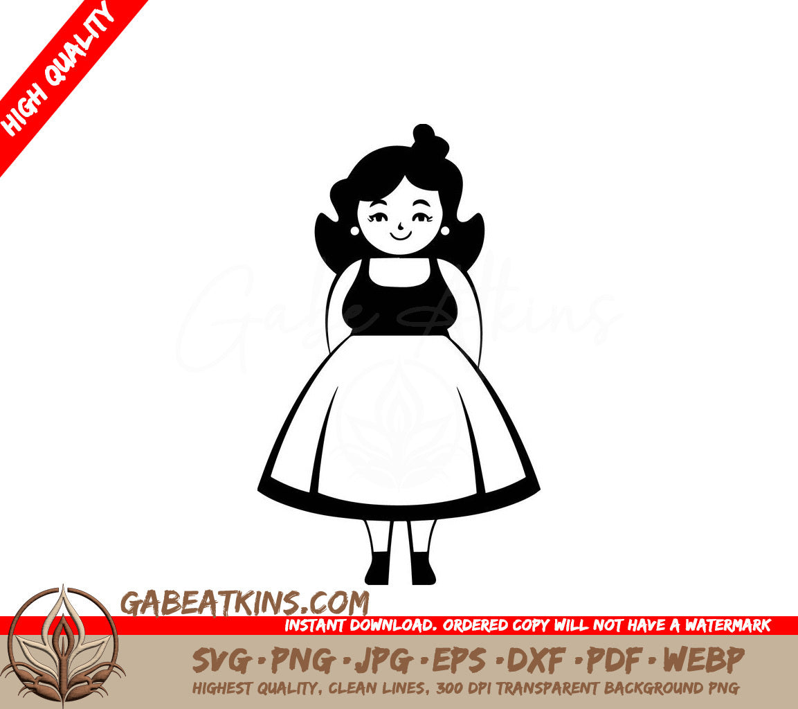  Woman in Dress SVG - Embrace Your Radiance - Fat Women Shining Bright SVG