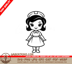 Empathetic Nurse Hat SVG  Girl in Dress Design SVG