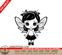 Cute  Fairy with Wings SVG - Enchanted Forest Fables SVG