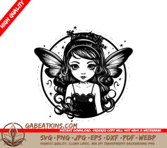 Enchanted Forest Fairy SVG  Cartoon Winged Muse SVG