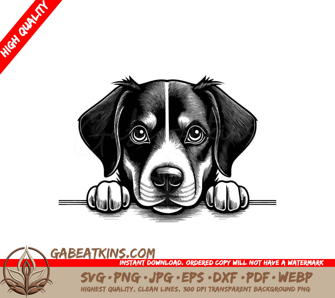 Entlebucher Mountain Dog Wall Peeking SVG -  Drawing SVG