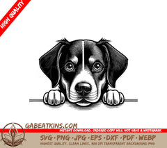 Entlebucher Mountain Dog Wall Peeking SVG -  Drawing SVG