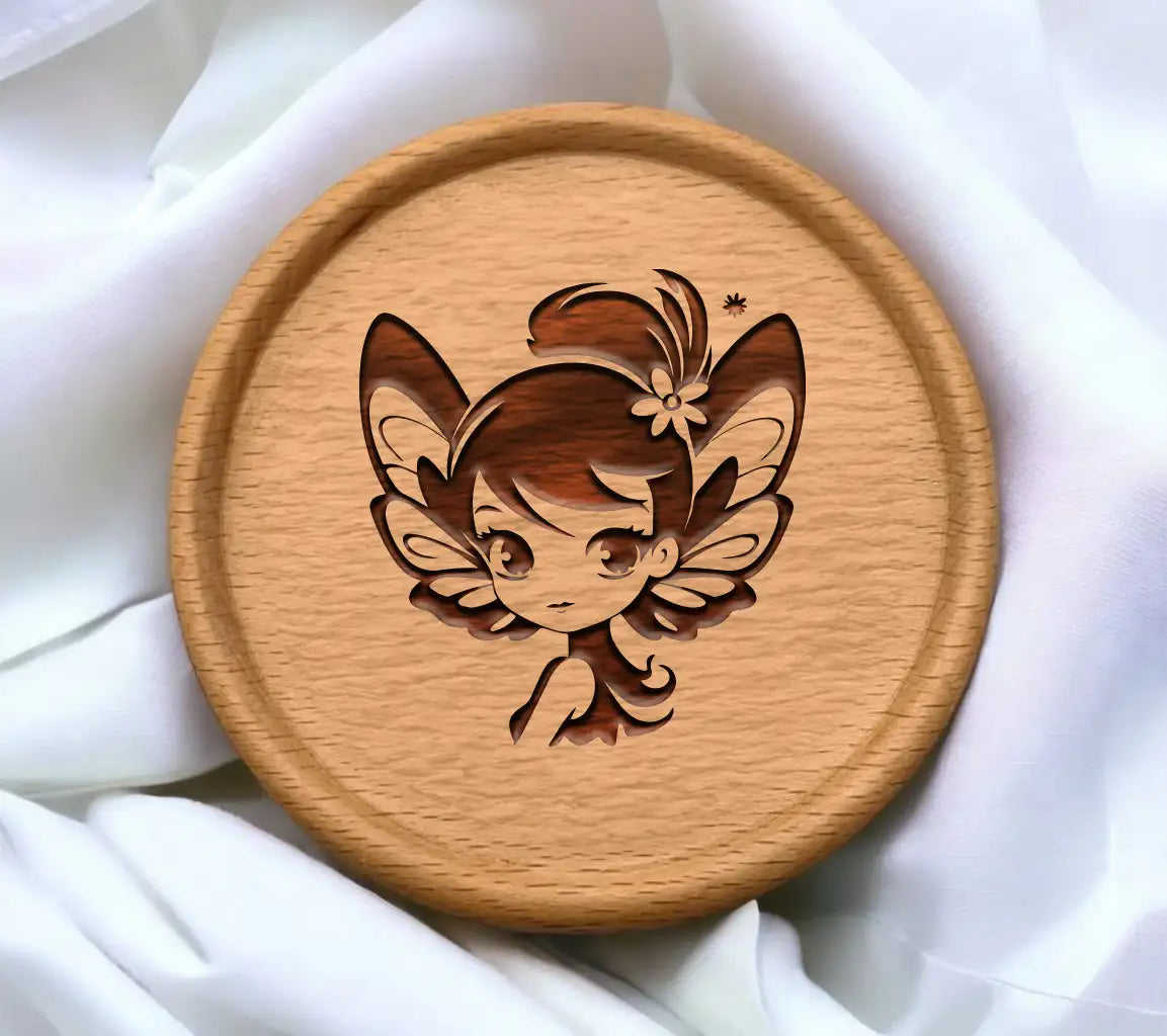  Fairy with Wings & Flower SVG - Hand Drawn Illustration SVG