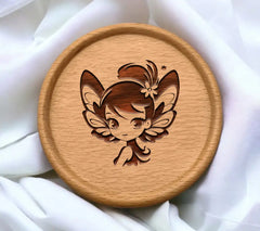  Fairy with Wings & Flower SVG - Hand Drawn Illustration SVG