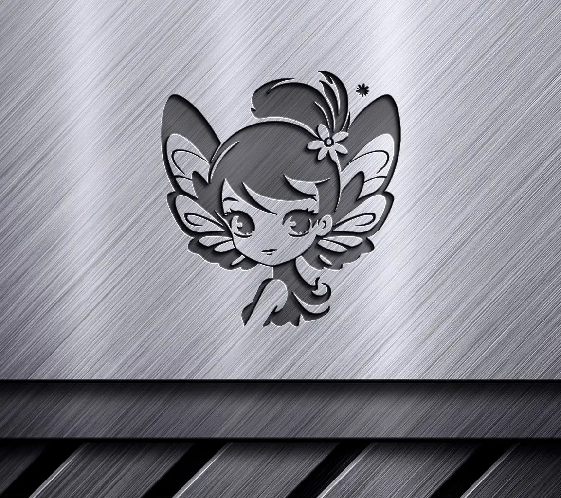  Fairy with Wings & Flower SVG - Hand Drawn Illustration SVG