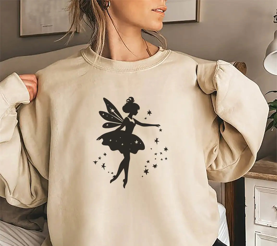  Fairy Silhouette SVG - Starry Night Vector Design for T-shirts SVG