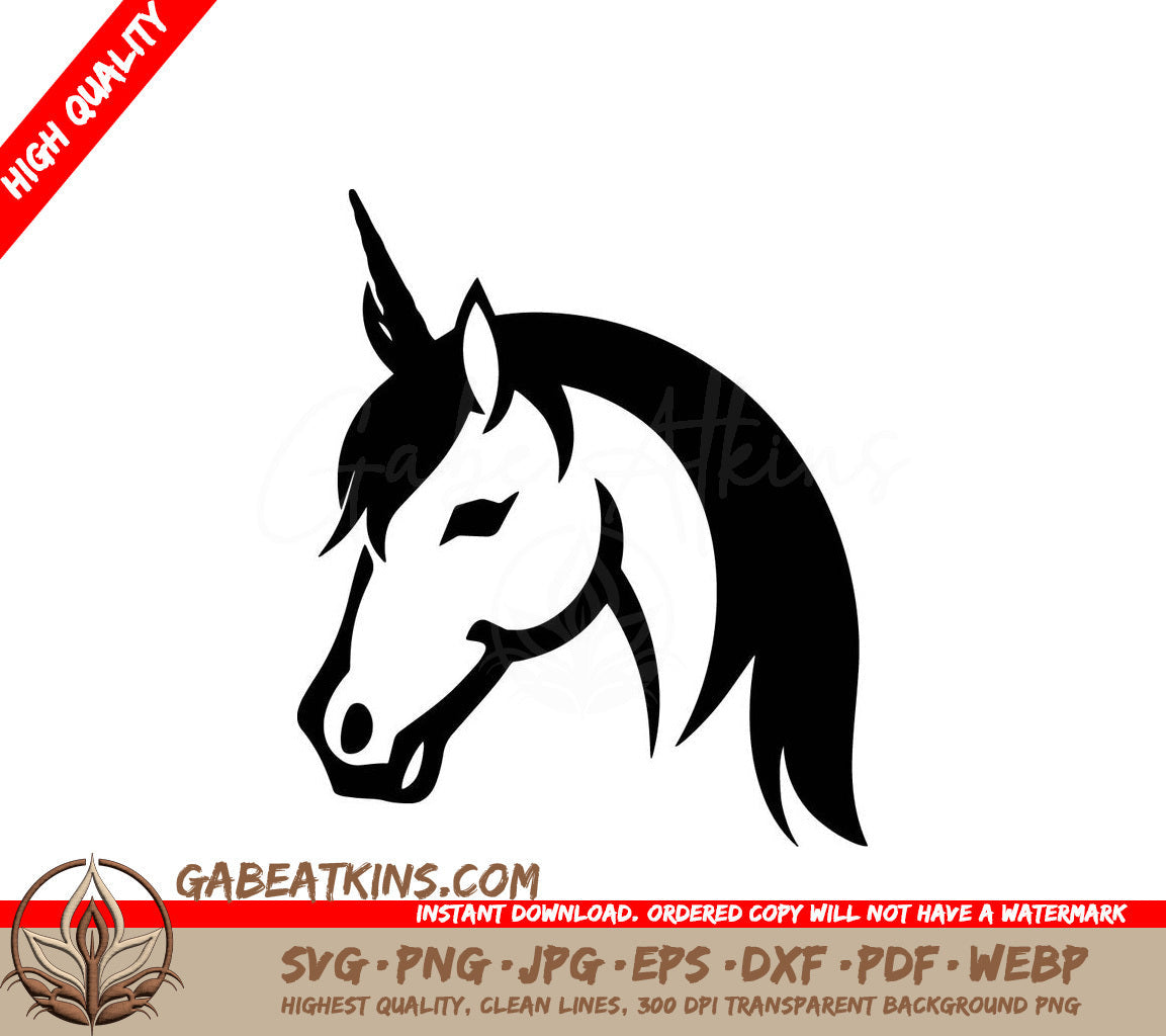  A Unicorns Head SVG - Fairy Tale Unicorn SVG