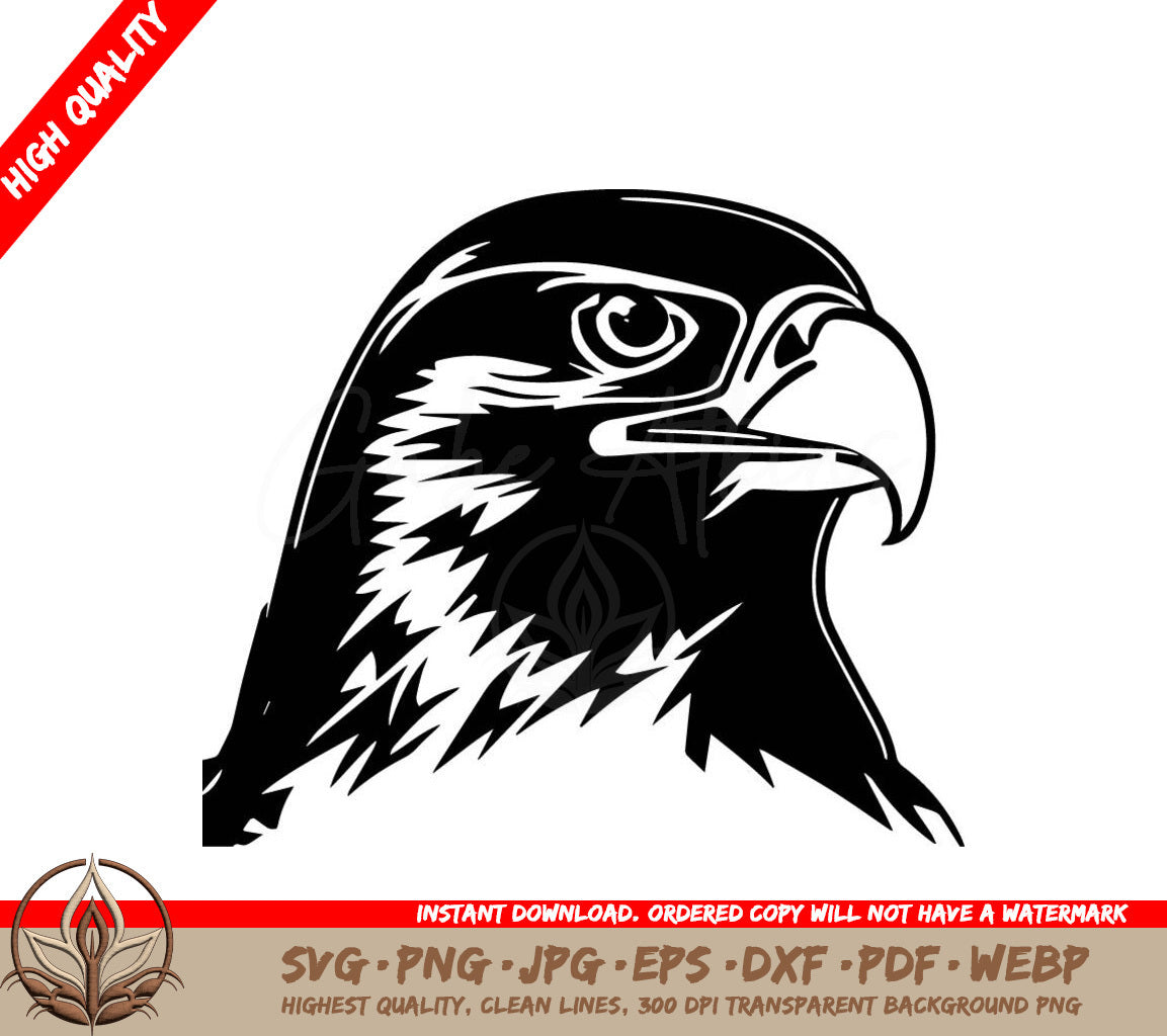 Falcon Eagle  Bird Head Icon Logo Illustration SVG 