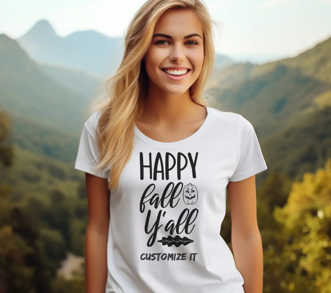 Happy Fall Yall SVG with Pumpkin and Leaves SVG
